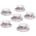 Чайный набор 12 предметов «Paradise» (6кружек 200мл+6блюдец), белый