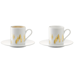 Набор чашек для кофе с блюдцами fir metallic, 100 мл, 2 шт.