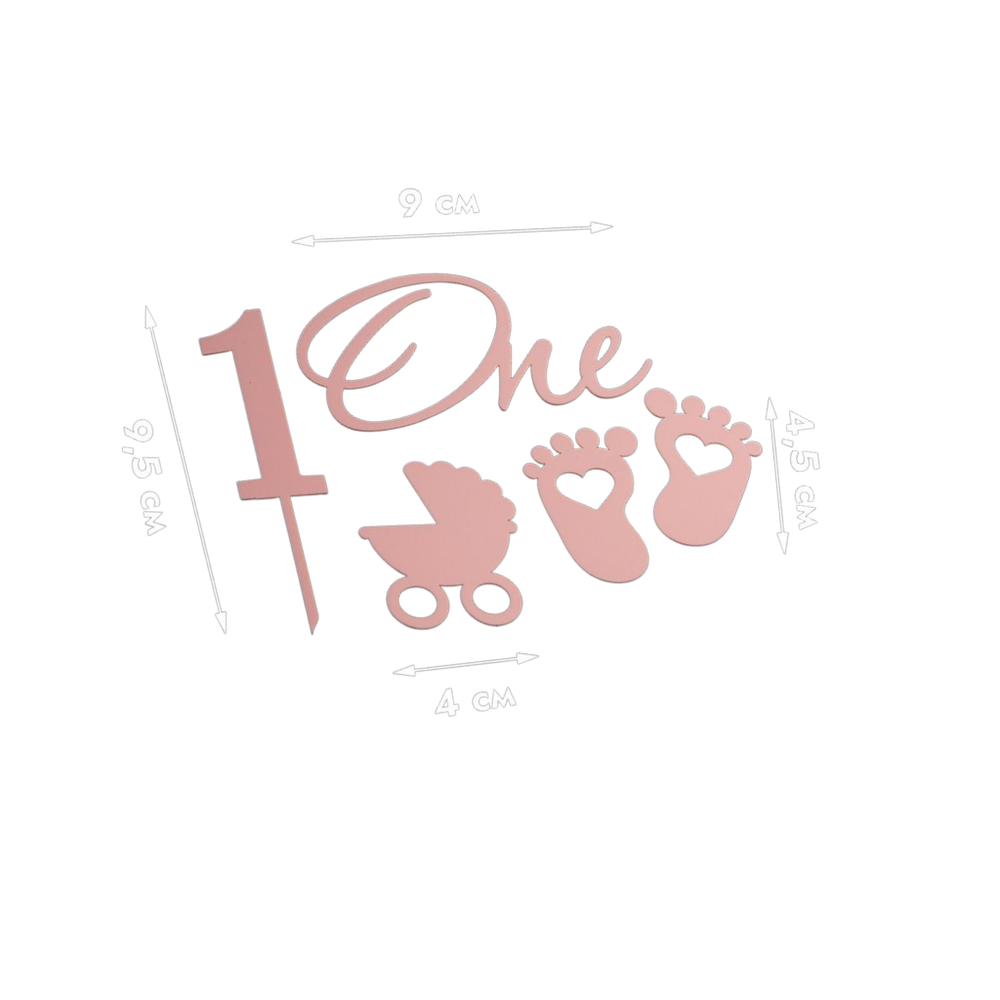 Топпер без шпажки "Детский набор" розовый 5 шт