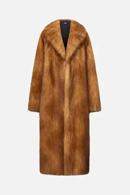 Длинная шуба из экомеха