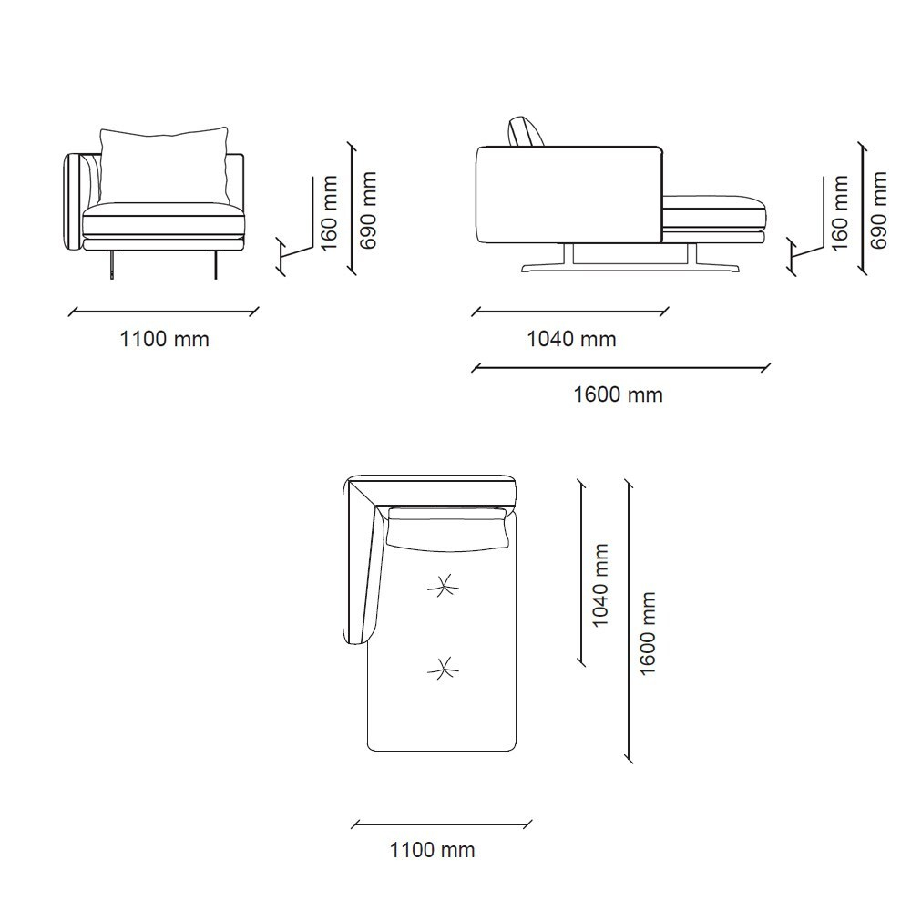 1 местный модуль правый ENZA HOME DAKAR EH72431