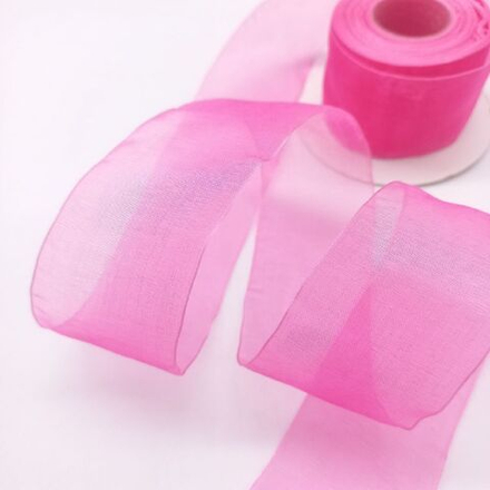 Лента органза 38мм цв.РОЗОВЫЙ