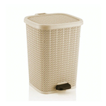 Мусорное ведро с педалью 12 лт ВЯЗАННЫЙ УЗОР бежевый