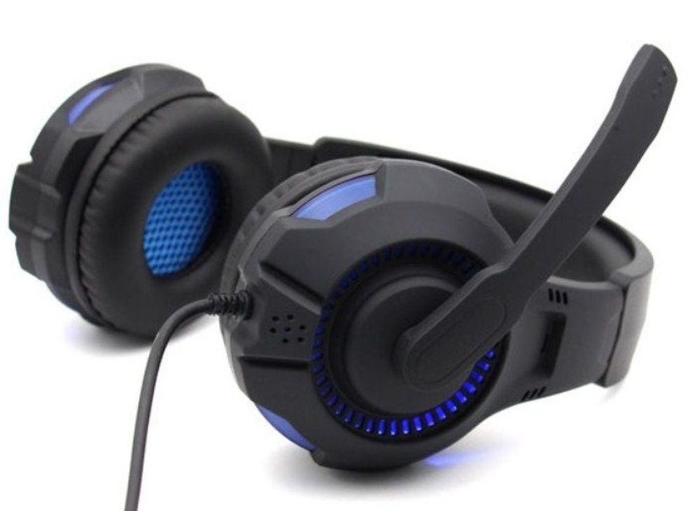 Наушники с микрофоном Komc G301 Black-blue (USB)