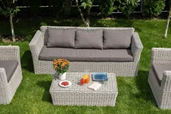 "Капучино" журнальный столик из искусственного ротанга, цвет бежевый