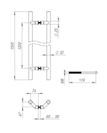 Ручка-скоба PULL.PH32/1500.45 INOX 304