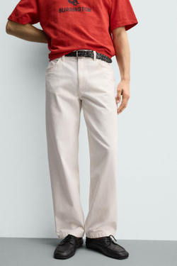 ZARA ДЖИНСЫ RELAXED FIT, БЕЛЫЙ