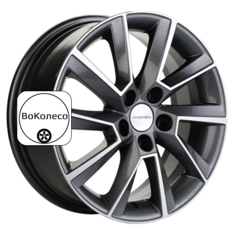 6x15/5x100 ET38 D57,1 KHW1507 (Rapid/Fabia) Gray-FP Khomen Wheels