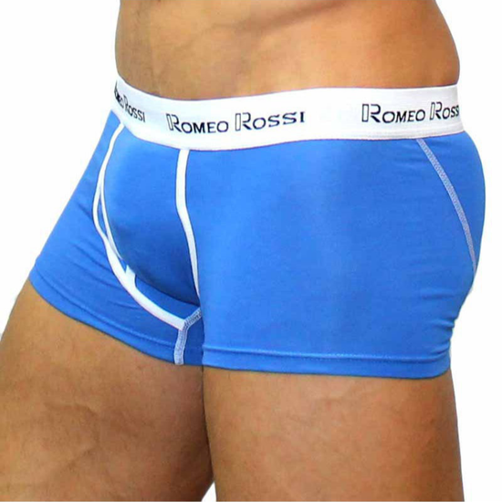 Мужские трусы боксеры голубые Romeo Rossi Boxer Brief RR365-6