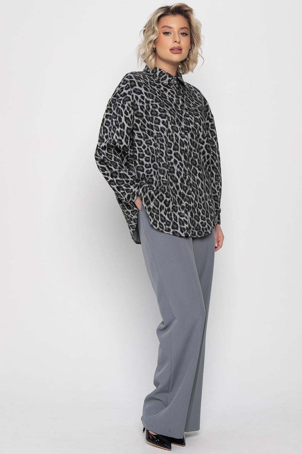 Рубашка Дарлин (серо-черная) Б14960-18М LT Collection