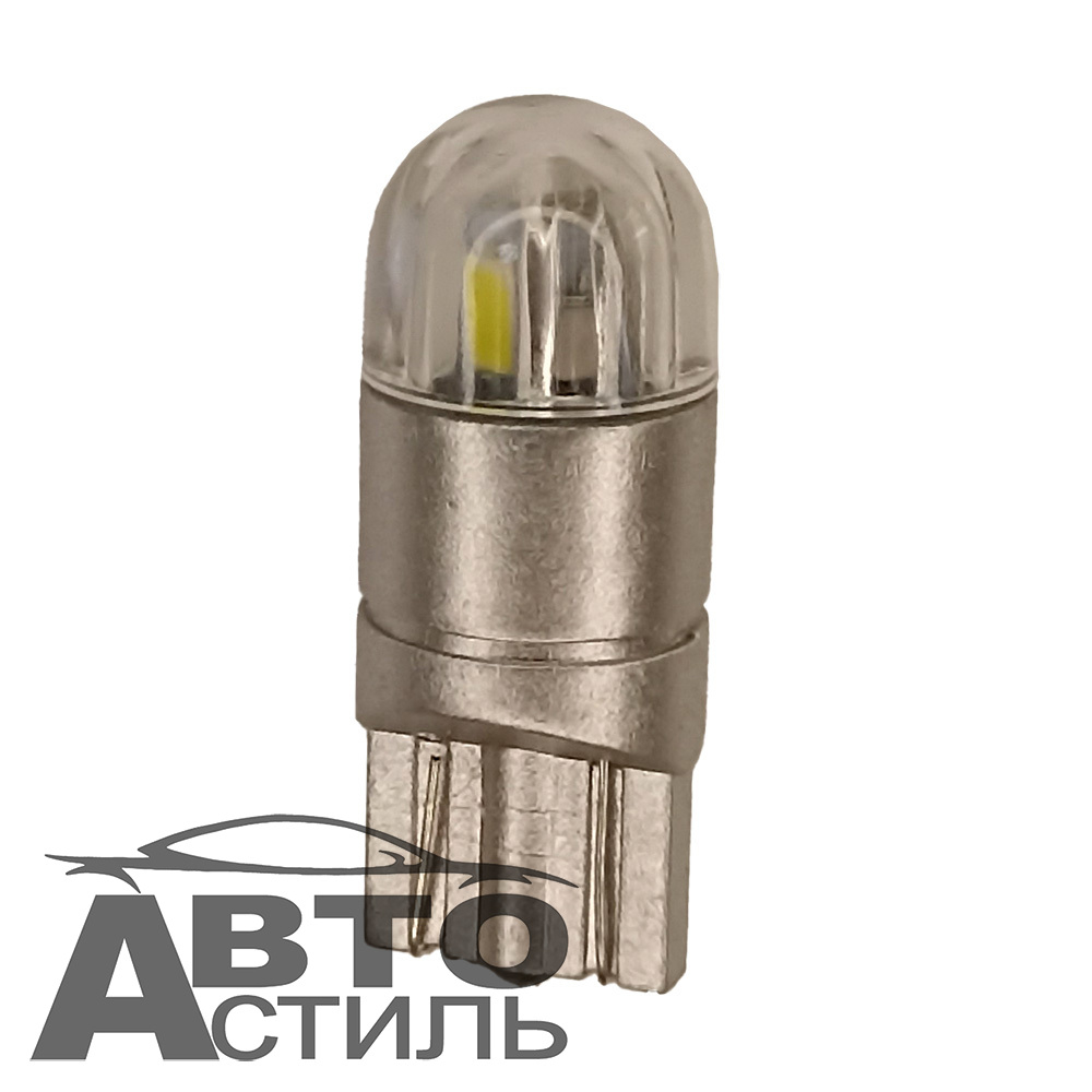 Светодиод 12V T10  2SMD 2030 WHITE CL колба (без цок.) СЕРЫЙ прозрачн КОЛБА