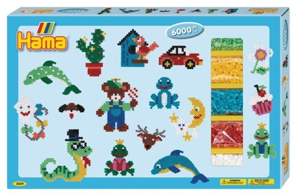 Hama Набор термомозаики Квадрат, лягушка, дельфин (3039)
