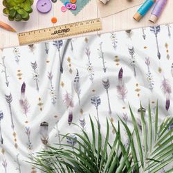 Ткань таффета перья и стрелы