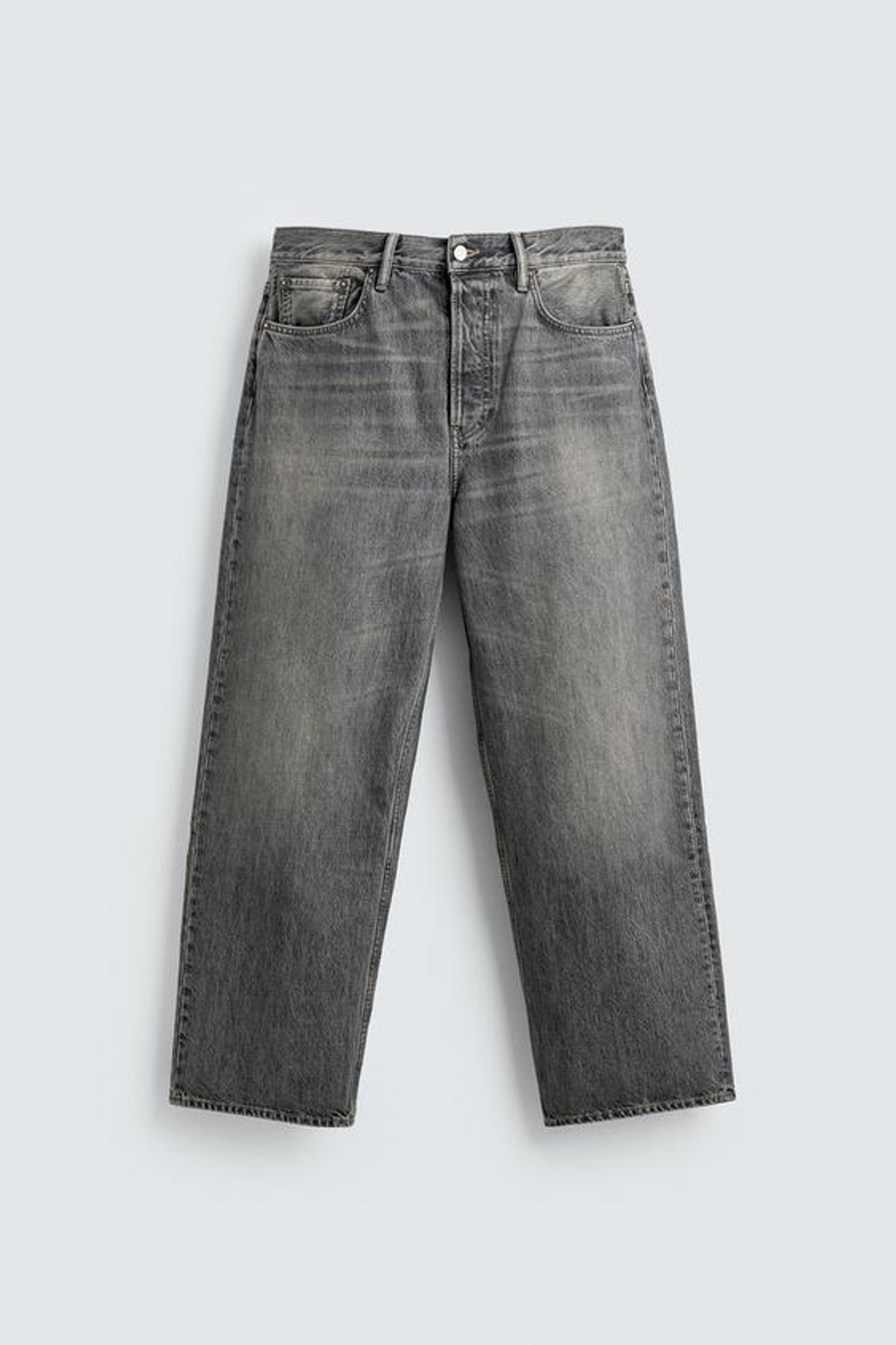 ZARA ДЖИНСЫ RELAXED STRAIGHT FIT - LIMITED EDITION, СЕРЫЙ