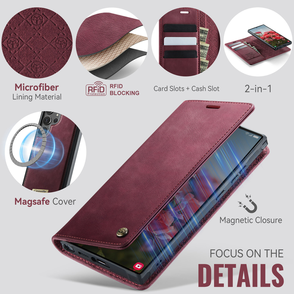 Чехол-кошелек CaseMe 2 in 1 MagSafe Samsung Galaxy S24 Ultra