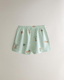 ZARA HOME ДЕТСКАЯ ПИЖАМА С СОБАЧКАМИ, ЭКРЮ/ЗЕЛЕНЫЙ