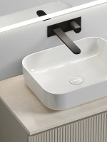 Тумба с раковиной Sancos SNOB T 80 со столешницей, бежевая матовая