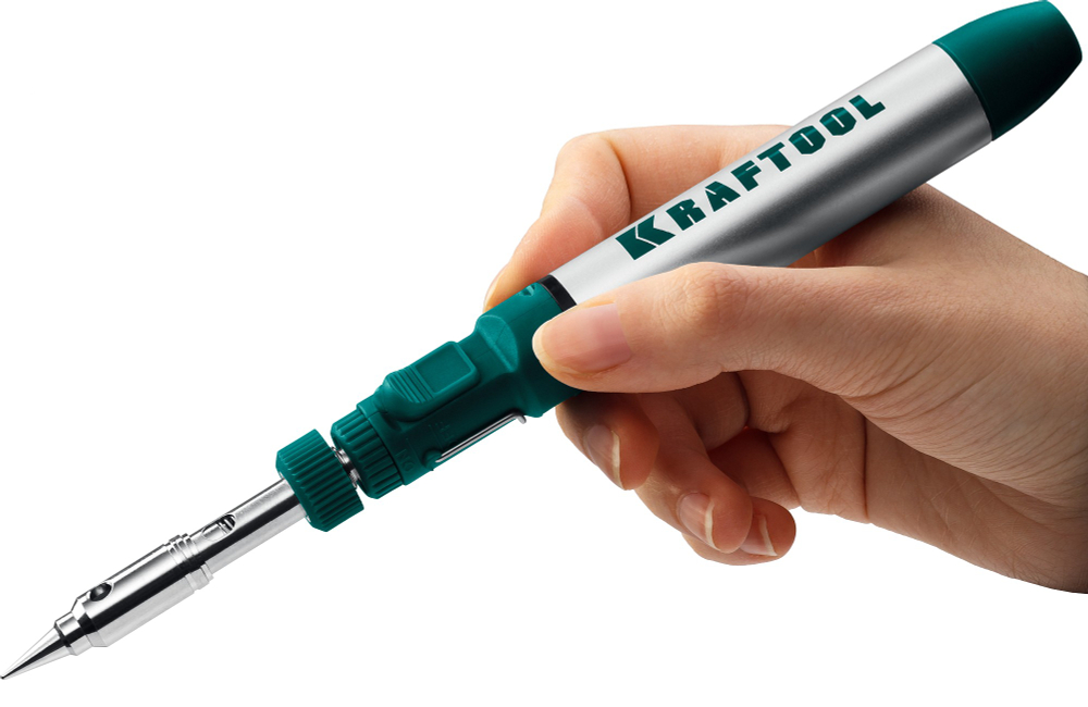 KRAFTOOL SolderGas, 70 A, 30 - 70 Вт, 1300°С, горелка, фен, набор 3 в 1, газовый паяльник (55504-H3)