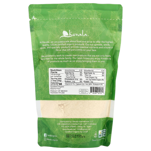 Kevala, Органическая кунжутная мука, 454 г (16 унций)