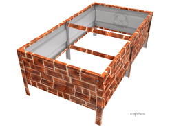 Оцинкованная грядка усиленная с полимерным покрытием Кирпич