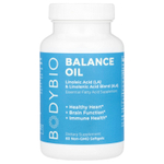 BodyBio, Balance Oil, линолевая кислота (ЛК) и смесь линоленовых кислот (АЛК), 60 капсул без ГМО