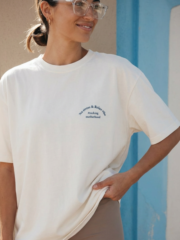 Футболка оверсайз женская белый NO STRESS