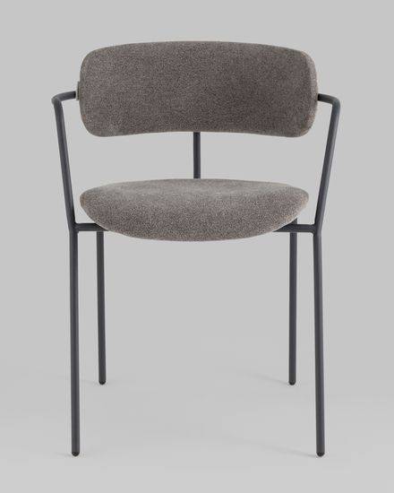 Стул Дженни букле темно-серый каркас антрацитово-серый муар