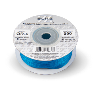 Лента капроновая 6 мм ( 1/4 ") "BLITZ" OR-6 №090 св.синий