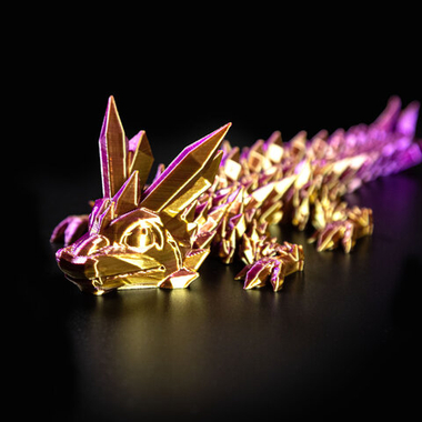 Кристальный дракон, малыш, желто-фиолетовый