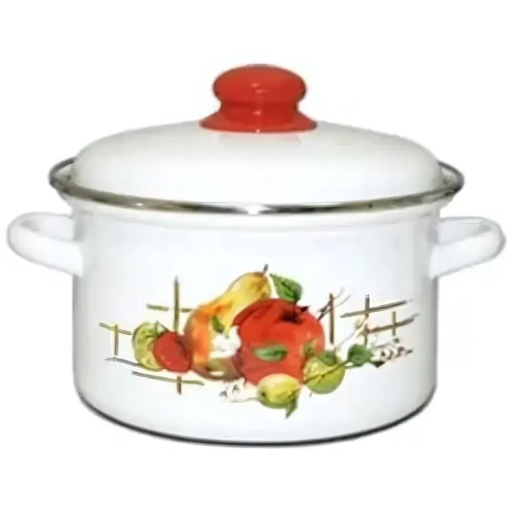 Кастрюля эмалированная 5,5л с рисунком 01-Б1617/4