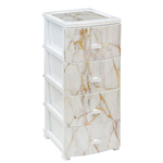 Комод ДЕКОР(моно рис) 4-х Белый мрамор РП-451