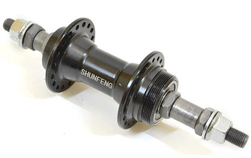 Втулка задняя SF алюминий V-brake трещотка гайки, 36H ось 3/8''х135x175мм, на промах черная