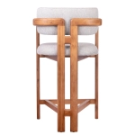 Стул полубарный Bradex Home Rich рогожка бежево-голубая с ножками цвета орех