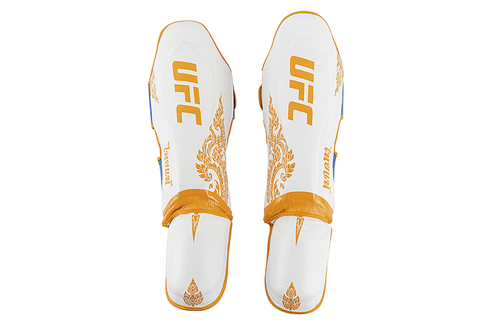 UFC Premium True Thai Защита голени, цвет синий/белый, размер L