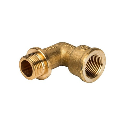 Переход с внутренней резьбы на наружную угловой с упором STOUT SFT 0015 - 3/8" (латунь без покрытия)