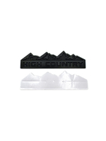 Накладки/наклейки High Country объемные ("Горная страна" 12,5х3,5 см). Черный матовый с черной надписью