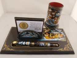 Набор письменный настольный "Тройка. Палех"