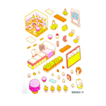 Румбокс, наклейки для творчества - антистресс блокнот, 140*195 мм, "Медвежата", розовый, MINI, 3D стикеры, 20 комнат, в комплекте пинцет, пакет с европодвесом