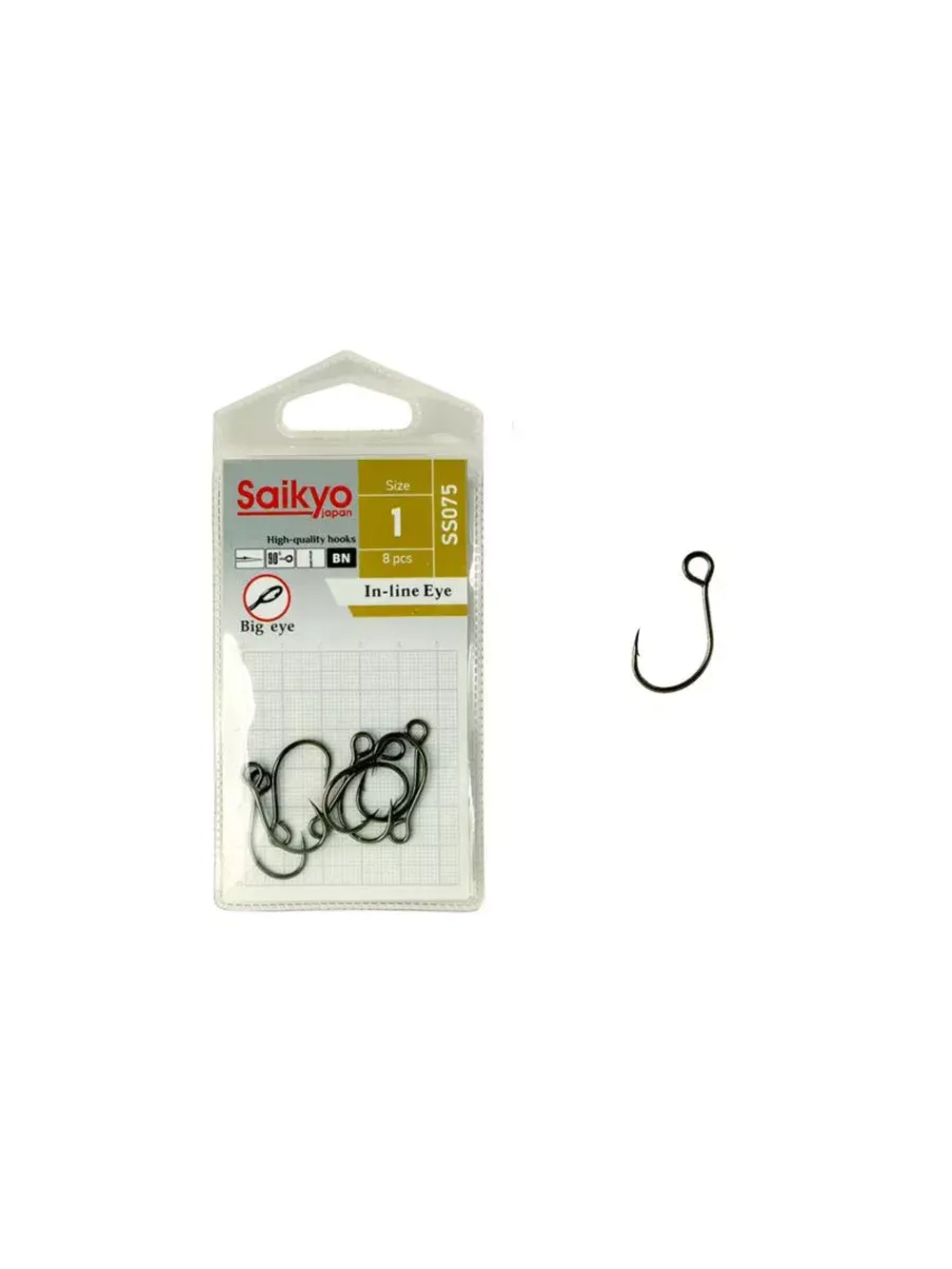 Крючки Saikyo SS075-BN IN-LINE EYE