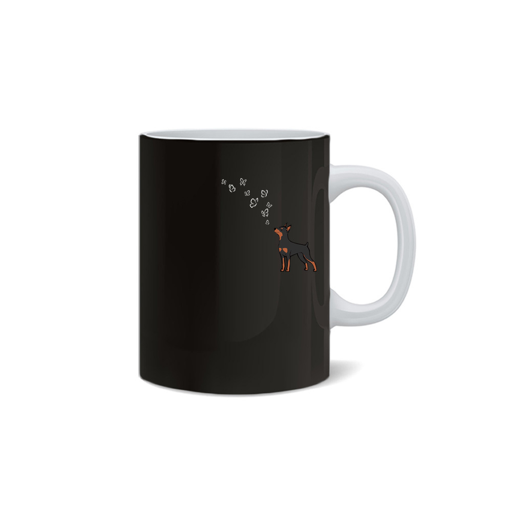 Кружка "Цвергпинчер и бабочки"