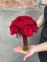 Свадебный букет из одноголовых роз