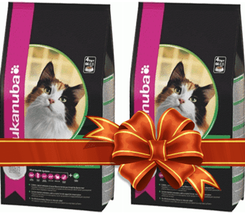 EUK Cat хэйр болл для кошек с курицей 400 + 400 г
