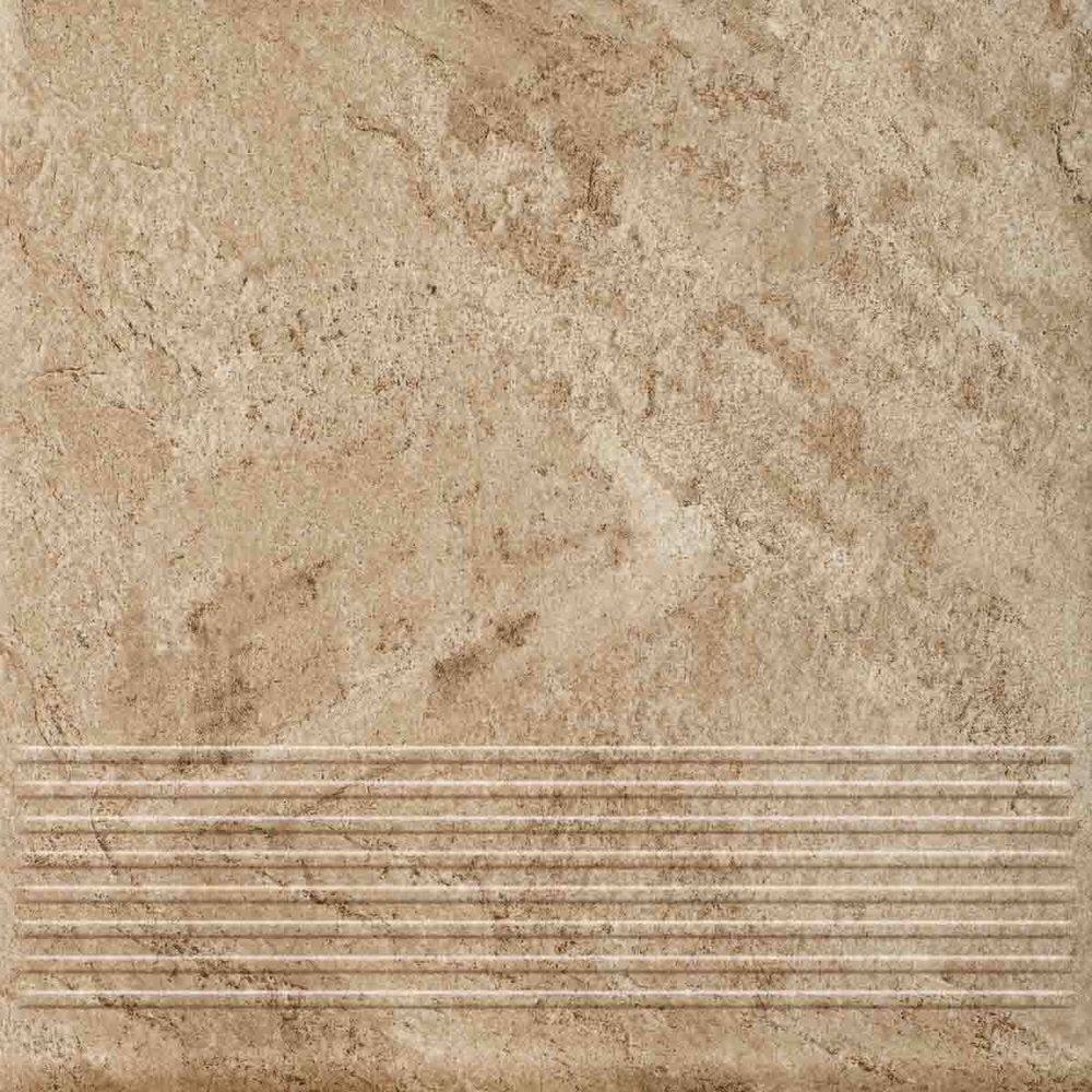 Ceramika Paradyz - Mattone Pietra Ochra - Ступень с насечками рядовая 300x300