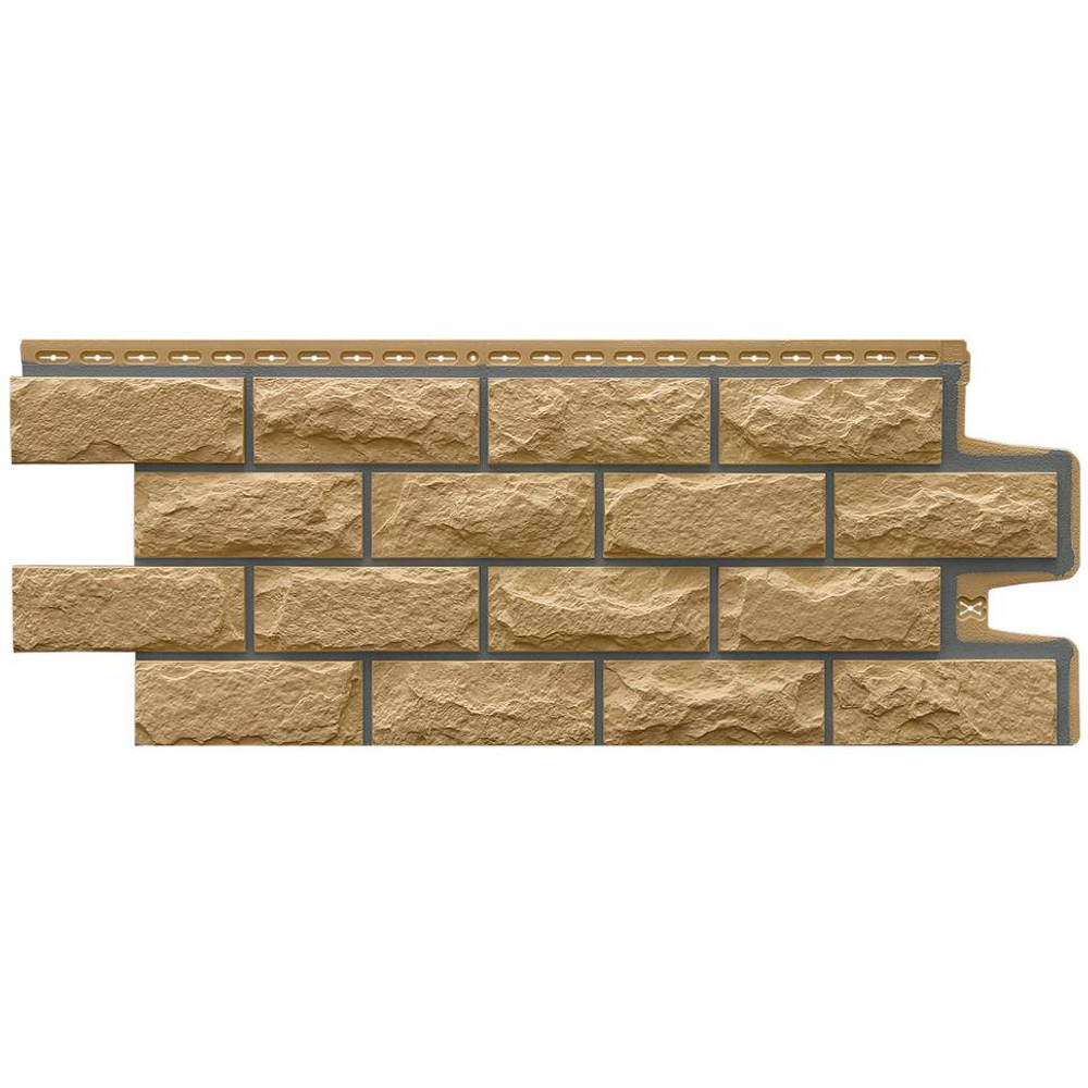 Панель фасадная Grand Line Design Колотый камень песочный со швом Ral 7006 1134х423 мм