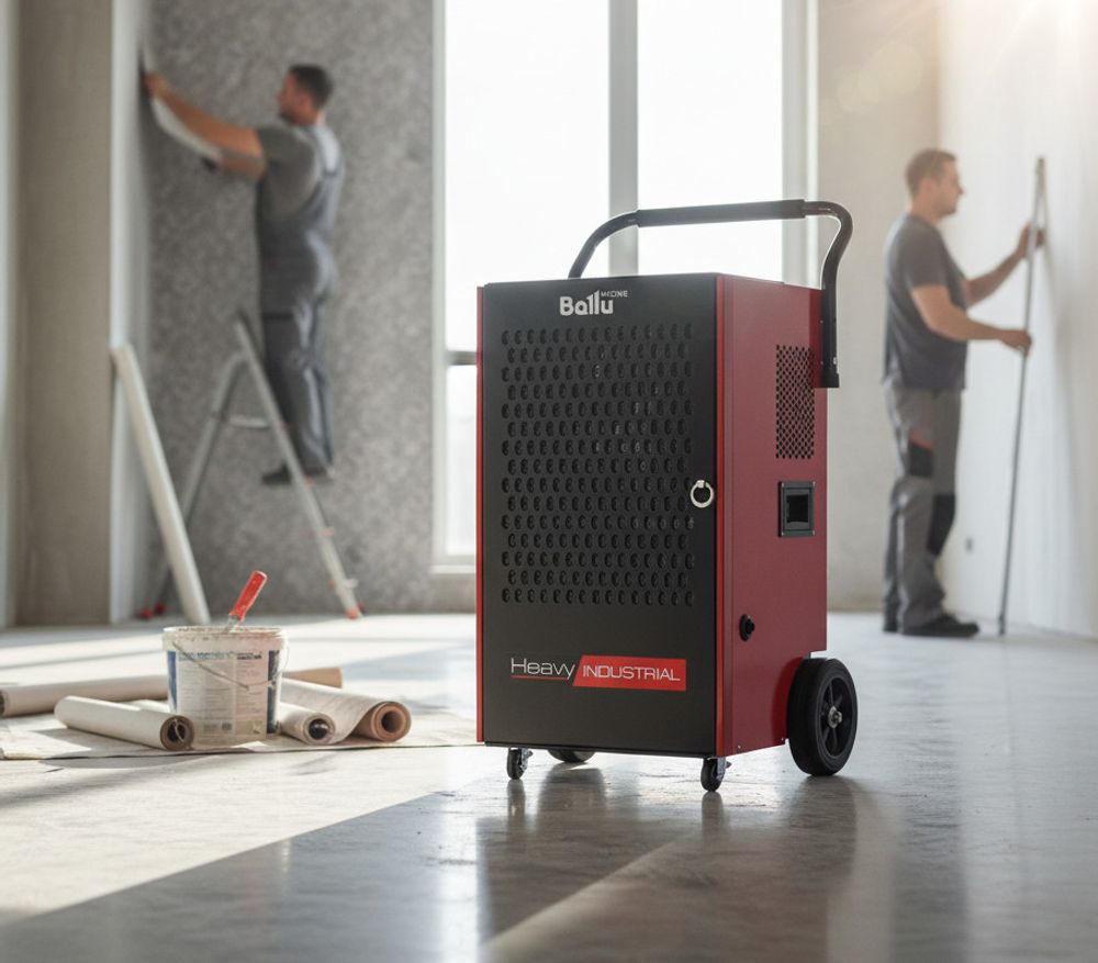 Осушитель воздуха Ballu BDI-100L профессиональный - [до 100 л. за сутки / для S≈150 м²]