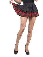 Колготки с принтом в виде ладошек (Размер: S-M-L) (Цвет: бежевый)