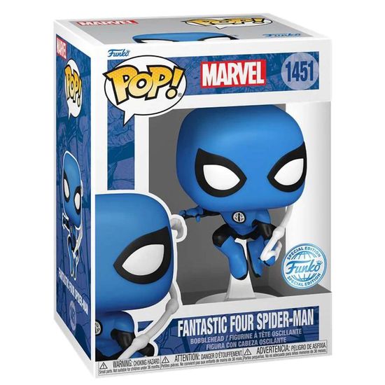 Фигурка Funko POP! Bobble Marvel Fantastic Four Spider-Man (Exc) (1451) 84525 / Фигурка Фанко ПОП! по мотивам вселенной "Марвел", Человек-паук