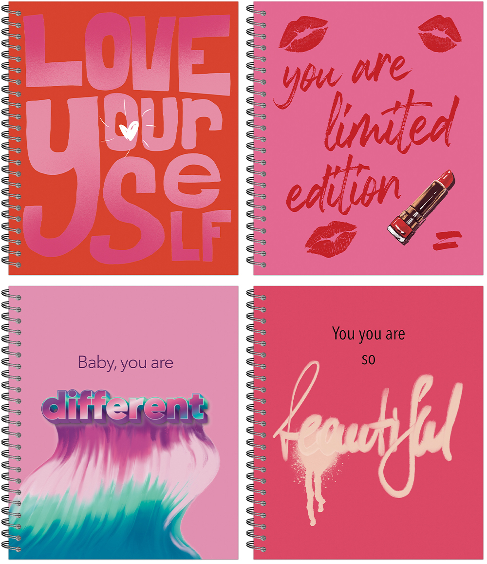 Тетрадь общая 48 листов на металлическом гребне "Barbie style lettering"