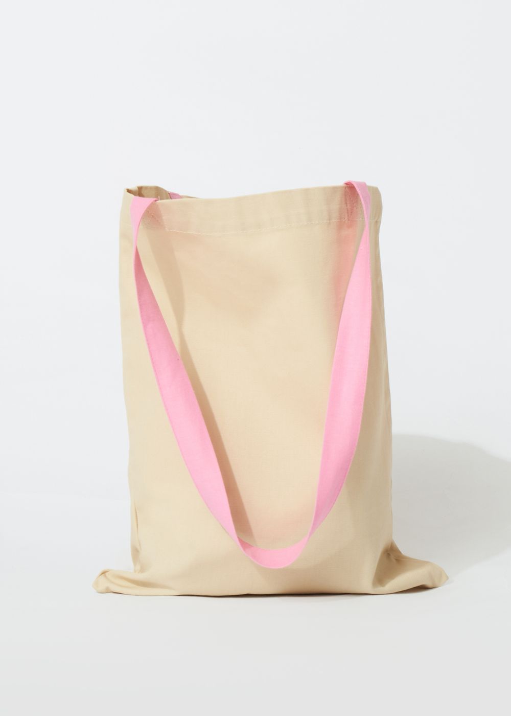 Шоппер FOS С Розовыми Ручками Бежевый