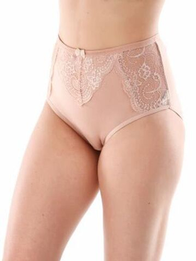 Трусы-макси из хлопка с элементами кружева (Размер: 5X) (Цвет: бежевый)